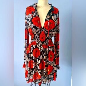 DVF - Floral Printed Mesh dress - size 4 (sample)